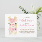 Llama Mama Pink Baby Virtual Shower Kaart (Staand voorkant)