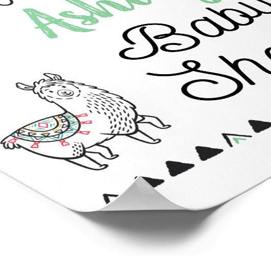Llama Mama Shower Welkomstbord Poster (Hoek)