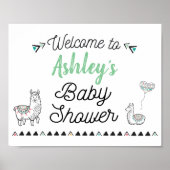Llama Mama Shower Welkomstbord Poster (Voorkant)