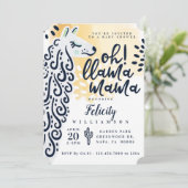 Llama Mama & Stripes - Genderneutraal Baby shower Kaart (Staand voorkant)