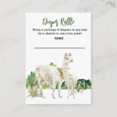 Llama Mama Waterverf Diaper Raffle Baby shower Informatiekaartje (Voorkant)