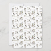 Llama Mamma Waterverf Llama Sketch Baby shower Kaart (Achterkant)