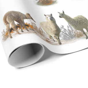 Llama Meadow Wrapping Paper (kies kleur) Cadeaupapier
