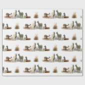 Llama Meadow Wrapping Papier (kies kleur) (Vlak)