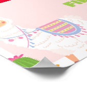 Llama meisje 1e verjaardag mijlpaal teken poster (Hoek)