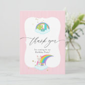 Llama meisje verjaardag bedankkaart (Staand voorkant)