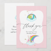 Llama meisje verjaardag bedankkaart (Voorkant / Achterkant)