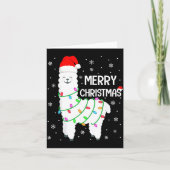 Llama Merry Christmas Kids Funny Llama Christmas L Kaart (Voorkant)