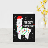 Llama Merry Christmas Kids Funny Llama Christmas L Kaart (Gele Bloem)