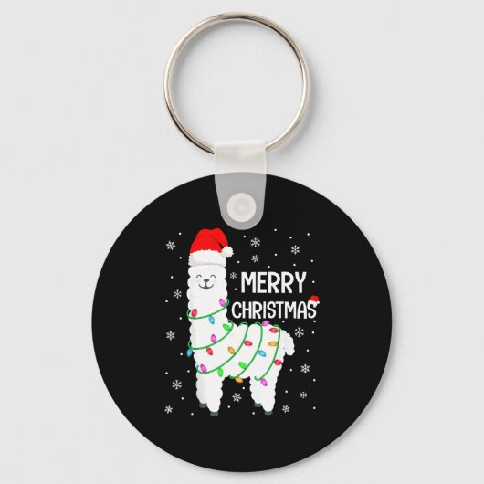 Llama Merry Christmas Kids Funny Llama Christmas L Sleutelhanger (Voorkant)