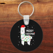 Llama Merry Christmas Kids Funny Llama Christmas L Sleutelhanger (Voorkant)