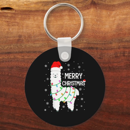 Llama Merry Christmas Kids Funny Llama Christmas L Sleutelhanger (Voorkant)