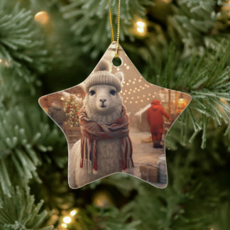 Llama Merry Christmas Ornament, Pet Lover Gift Keramisch Ornament