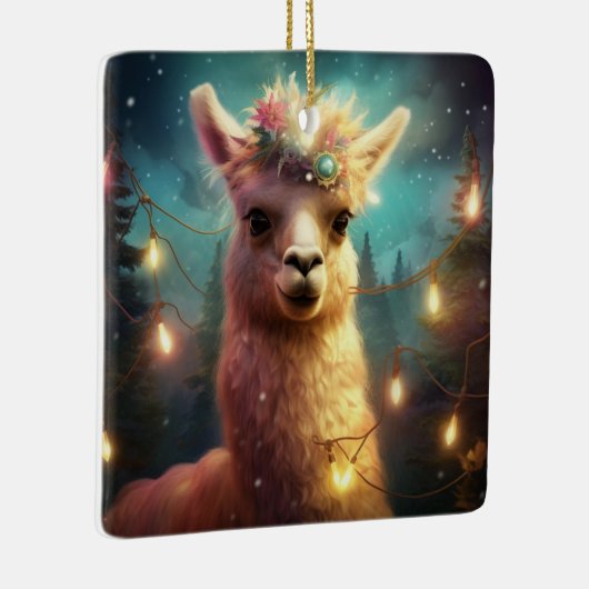Llama Merry Christmas Ornament, Pet Lover Gift Keramisch Ornament (Rechts)