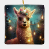 Llama Merry Christmas Ornament, Pet Lover Gift Keramisch Ornament (Voorkant)