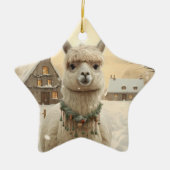 Llama Merry Christmas Ornament, Pet Lover Gift Keramisch Ornament (Voorkant)