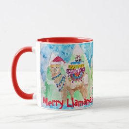 Llama Merry Llamamas Blue Red Mok