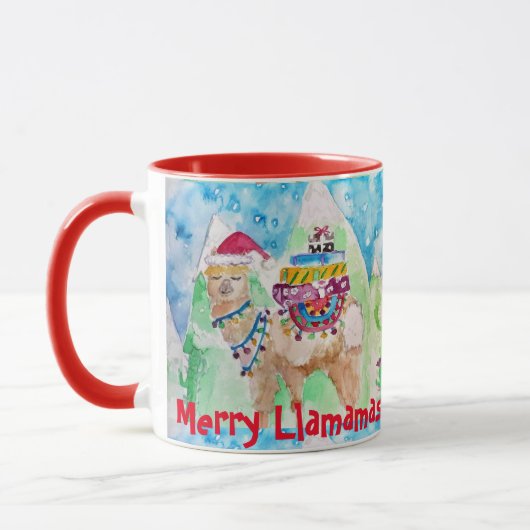 Llama Merry Llamamas Blue Red Mok (Links)