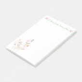 Llama met bloemen en groen lintje Post-it® Notes (Schuin)