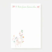  Llama met bloemen en groen lintje Post-it® Notes (Voorkant)