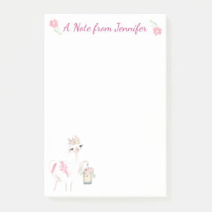 Llama met bloemen en lantaarn Post-it® Notes