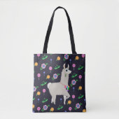 Llama met bloemen tote bag (Voorkant)
