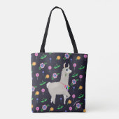 Llama met bloemen tote bag (Achterkant)