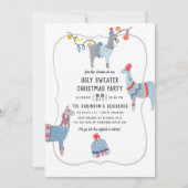 Llama met de thema Ugly Sweater Kerstparty Kaart (Voorkant)