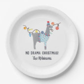 Llama met de thema Ugly Sweater Kerstparty Papieren Bordje (Voorkant)