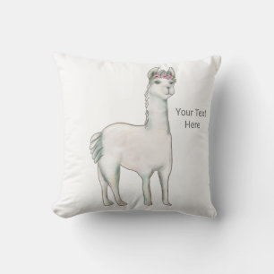 Llama met drie mini roze rozen kroontiara. kussen