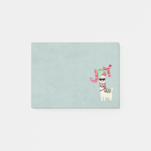 Llama met een kerstkop en een zonnebril post-it® notes (Voorkant)