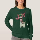 Llama met een kerstkop en een zonnebril t-shirt (Voorkant)