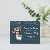 Llama met een kerstmuts Bewaar de datum Briefkaart (Staand voorkant)
