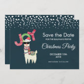 Llama met een kerstmuts Bewaar de datum Kaart (Voorkant / Achterkant)