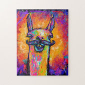 Llama met een Mustache - Art Puzzle 11x14 Legpuzzel (Verticaal)