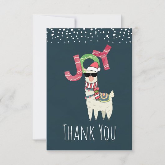 Llama met een Santa Hat en zonnebril Bedankt (Voorkant)