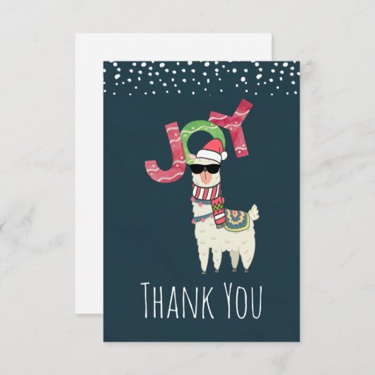 Llama met een Santa Hat en zonnebril Bedankt (Voorkant / Achterkant)