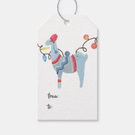 Llama met kerstmis cadeaulabel