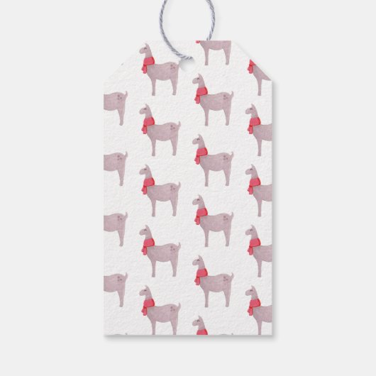 Llama met kerstmis cadeaulabel (Achterkant)