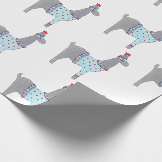 Llama met kerstmis cadeaupapier (Hoek)