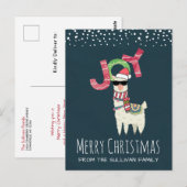 Llama met kerstmis en een zonnebril briefkaart (Voorkant / Achterkant)