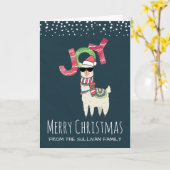Llama met kerstmis en een zonnebril kaart (Gele Bloem)