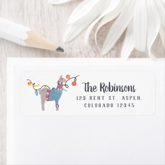 Llama met kerstmis etiket (Insitu)