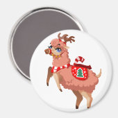 Llama met Kerstmis magneet (Voorkant / Achterkant)