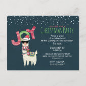 Llama met kerstmuts uitnodigen voor kerstfeest briefkaart (Voorkant)