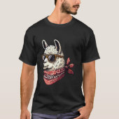 Llama met luipaardsjaal met zonnebril t-shirt (Voorkant)