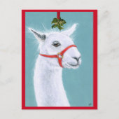 Llama met Mistletoe-kerstfeestkaart Briefkaart (Voorkant)