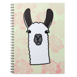Llama met Pioenrozen Notitieboek