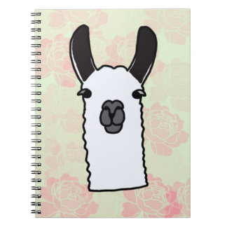 Llama met Pioenrozen Notitieboek