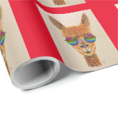 LLAMA MET RAINBOW SUNGLASSEN BIRTHDAY CADEAUPAPIER (Rol Hoek)